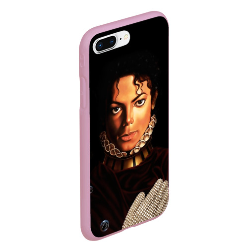 Чехол для iPhone 7Plus/8 Plus матовый Король Майкл Джексон, цвет розовый - фото 3