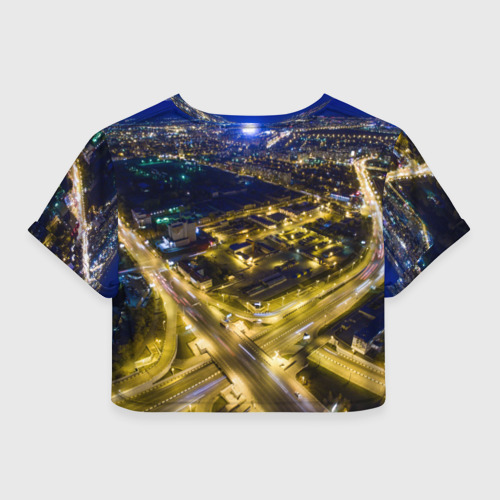 Женская футболка Crop-top 3D Ночной Челябинск, цвет 3D печать - фото 2