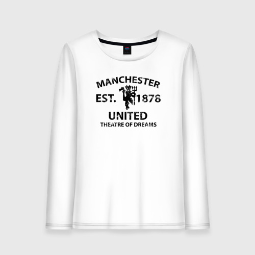 Женский лонгслив хлопок Manchester United - Est.1878 (Чёрный), цвет белый