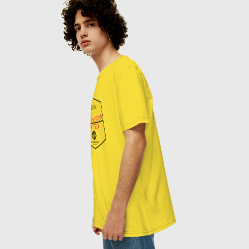 Мужская футболка хлопок Oversize Manchester United - Old Trafford (чёрный рисунок), цвет желтый - фото 5