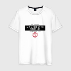 Мужская футболка хлопок Manchester United - Established 1878 чёрный