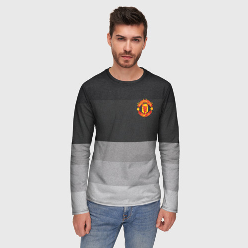 Мужской лонгслив 3D Manchester United - Noise Шум, цвет 3D печать - фото 3