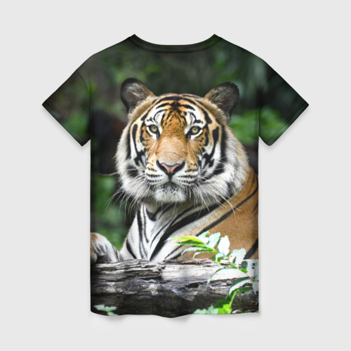 Женская футболка 3D Тигр в джунглях, цвет 3D печать - фото 2