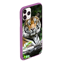Чехол для iPhone 11 Pro Max матовый Тигр в джунглях - фото 2