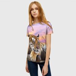 Женская футболка 3D Тигр - фото 2