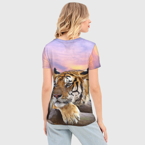 Женская футболка 3D Slim Тигр, цвет 3D печать - фото 4