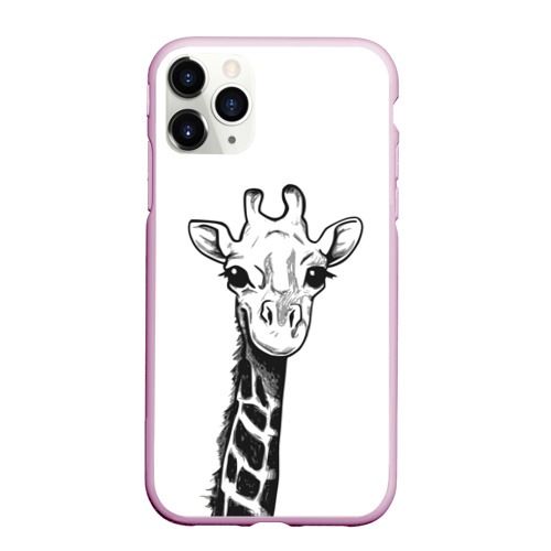 Чехол для iPhone 11 Pro Max матовый Жираф, цвет розовый