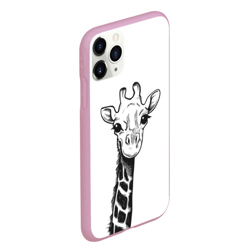 Чехол для iPhone 11 Pro Max матовый Жираф, цвет розовый - фото 3