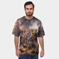 Мужская футболка oversize 3D 1812 война - поле битвы с Наполеоном: войска армии Российской Империи - фото 2