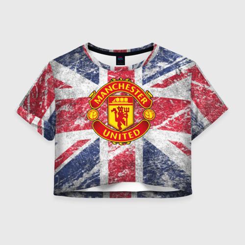 Женская футболка Crop-top 3D British Manchester United, цвет 3D печать