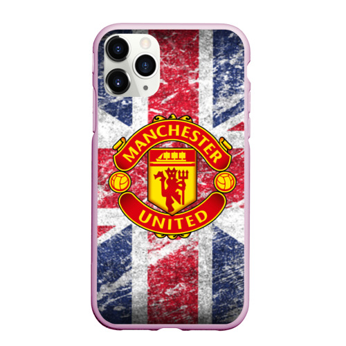 Чехол для iPhone 11 Pro Max матовый British Manchester United, цвет розовый