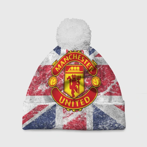 Шапка 3D c помпоном British Manchester United