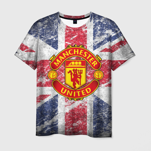 Мужская футболка с принтом British Manchester United, вид спереди №1