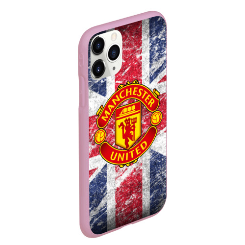 Чехол для iPhone 11 Pro Max матовый British Manchester United, цвет розовый - фото 3