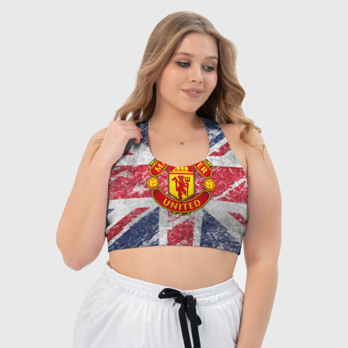 Женский спортивный топ 3D British Manchester United, цвет 3D печать - фото 5