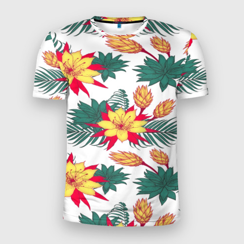 Мужская футболка 3D Slim Tropical Pattern, цвет 3D печать