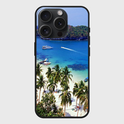 Чехол силиконовый для Apple iPhone 15 Pro матовый Таиланд - экзотический пляж