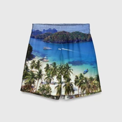 Детские спортивные шорты 3D Таиланд - экзотический пляж