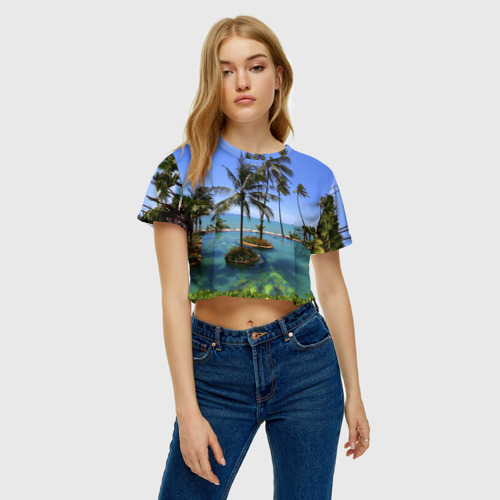 Женская футболка Crop-top 3D Таиланд, цвет 3D печать - фото 3