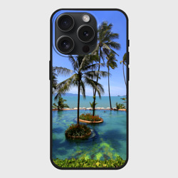 Чехол силиконовый для Apple iPhone 15 Pro матовый Таиланд - оазис