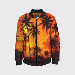 Детский бомбер 3D Таиланд - пальмы на закате