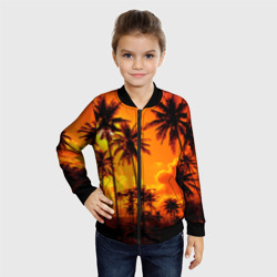 Детский бомбер 3D Таиланд - пальмы на закате - фото 2