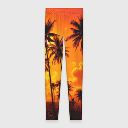 Леггинсы 3D Таиланд - пальмы на закате