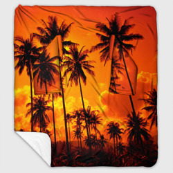 Плед с рукавами Таиланд - пальмы на закате