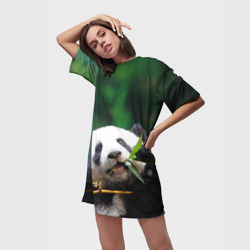 Платье-футболка 3D Панда на ветке - фото 2