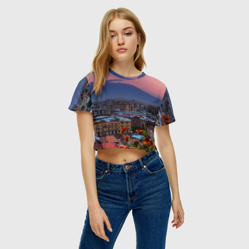 Женская футболка Crop-top 3D Армения, цвет 3D печать - фото 3