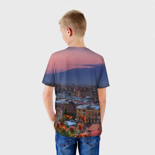 Детская футболка 3D с принтом Армения, вид сзади #2