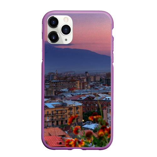 Чехол для iPhone 11 Pro Max матовый Армения, цвет фиолетовый