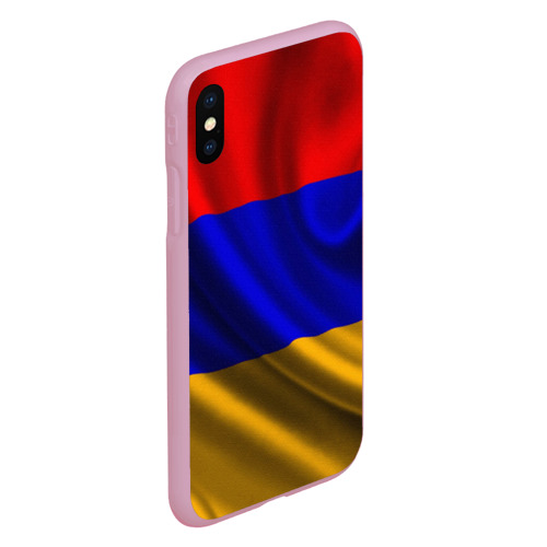 Чехол для iPhone XS Max матовый Флаг Армения, цвет розовый - фото 3