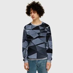 Мужской свитшот 3D Abstract Gray - фото 2