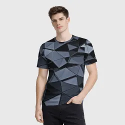 Мужская футболка 3D Abstract Gray - фото 2