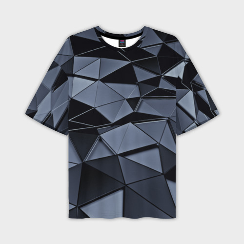 Мужская футболка oversize 3D Abstract Gray, цвет 3D печать