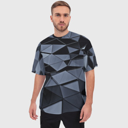 Мужская футболка oversize 3D Abstract Gray - фото 2