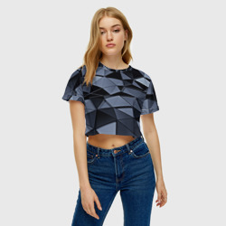 Женская футболка Crop-top 3D Abstract Gray - фото 2