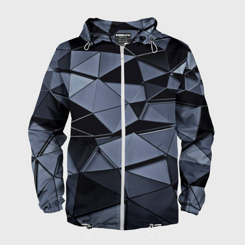 Мужская ветровка 3D Abstract Gray Фото 01 Мужская ветровка 3D Abstract Gray Фото 01
