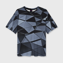 Женская футболка oversize 3D Abstract Gray