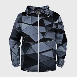 Мужская ветровка 3D Abstract Gray