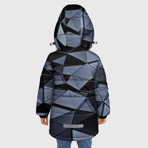 Зимняя куртка для девочек 3D Abstract Gray, цвет светло-серый - фото 4
