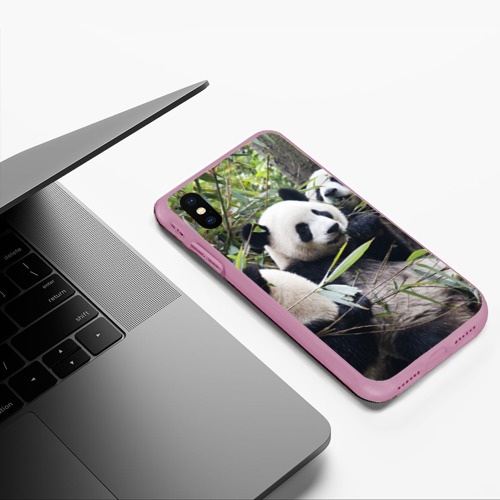 Чехол для iPhone XS Max матовый с принтом Семейка панд, фото #5