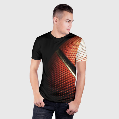 Мужская футболка 3D Slim Баскетбольный мяч, цвет 3D печать - фото 3