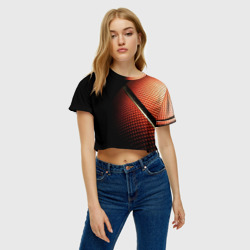 Женская футболка Crop-top 3D Баскетбольный мяч - фото 2