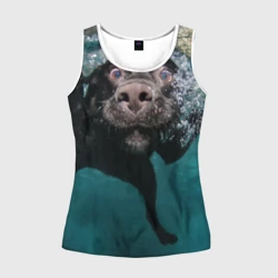 Женская майка 3D Пес дайвер