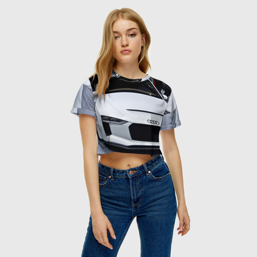 Женская футболка Crop-top 3D Концерн Ауди, цвет 3D печать - фото 3