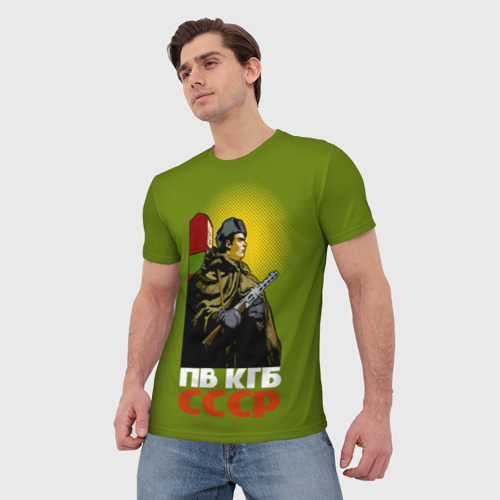 Мужская футболка 3D с принтом ПВ КГБ СССР, фото на моделе #1
