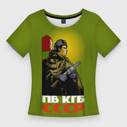 Женская футболка 3D Slim ПВ КГБ СССР