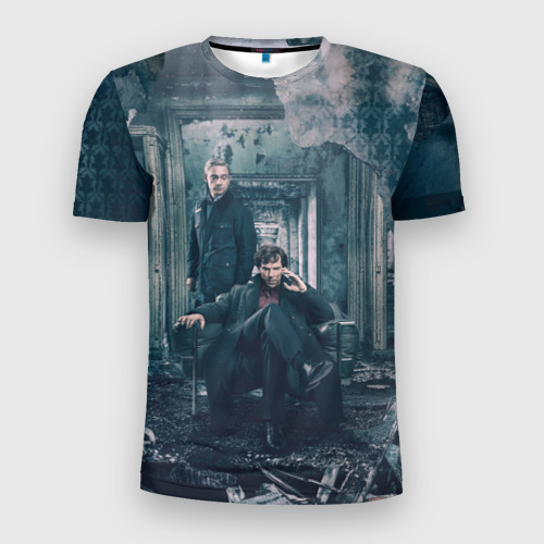 Мужская футболка 3D Slim Шерлок и Ватсон, цвет 3D печать